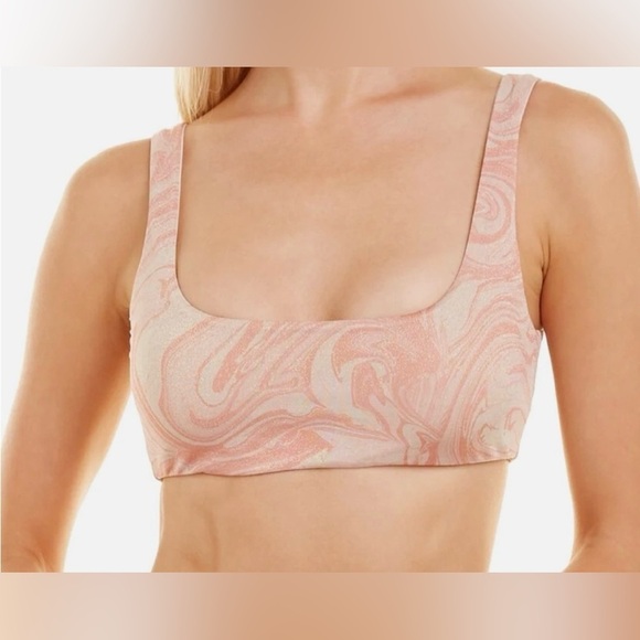 L*Space Beautiful Shimmer Bikini Top Removable Pads SZ Large MSRP $110 NWT LUX - Picture 3 of 12